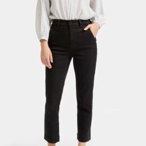 Everlane Women's The Slim Leg Crop Pants Cotton Twill Black -Pockets Size 00